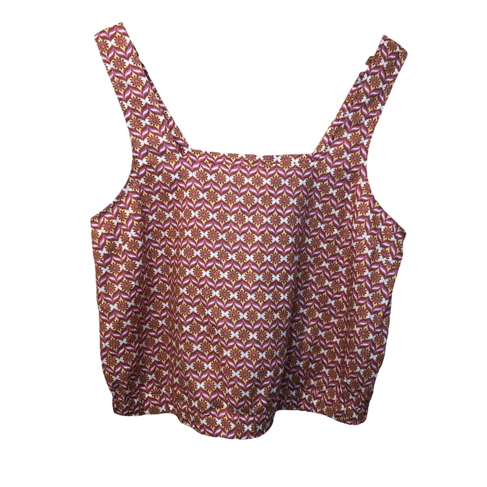 A.n.a || NWT || Retro Geo Red Cropped Tank Top